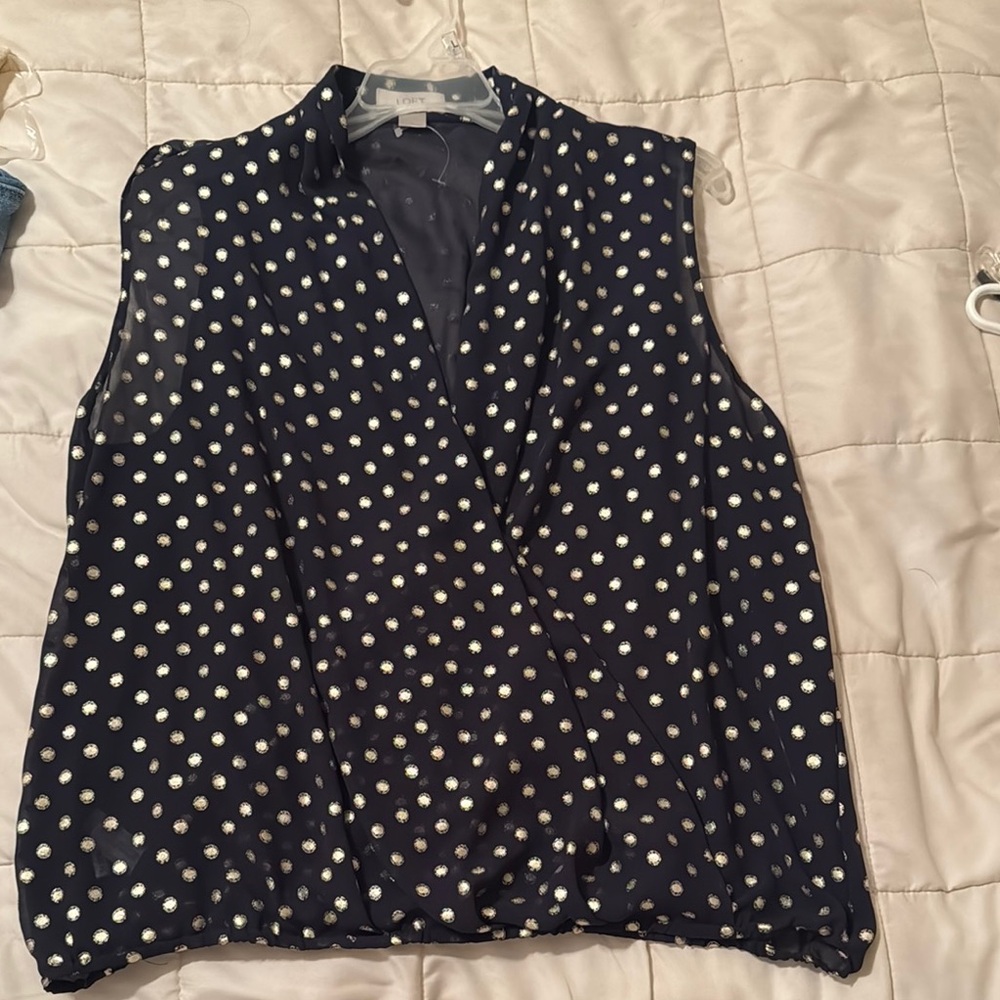 Polka Dot Sleeveless Wrap Top